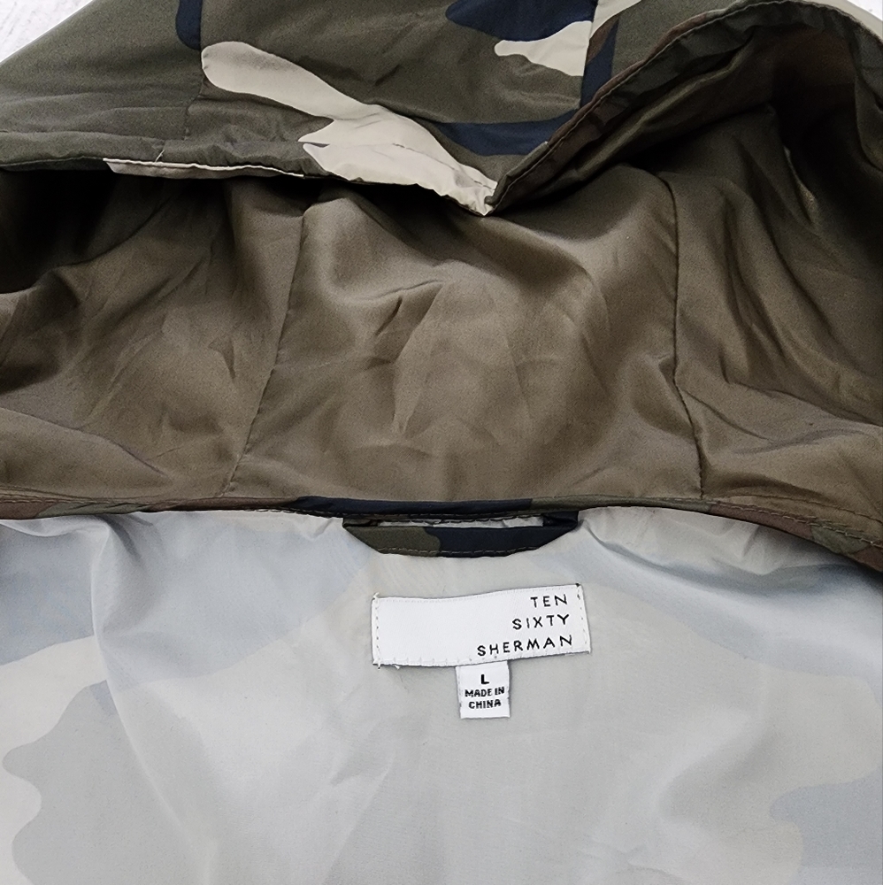 Ten Sixty Sherman Windbreaker Camo/Green Cropped Jacket Sz: Large - Picture 8 of 13